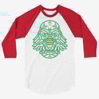 Image 4 of YETI BITE SWAMP LAGOON CREATURE 3/4 SLEEVE RAGLAN