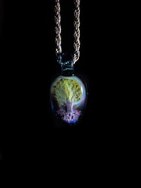 Image 1 of Tear drop shaped realism tree pendant.