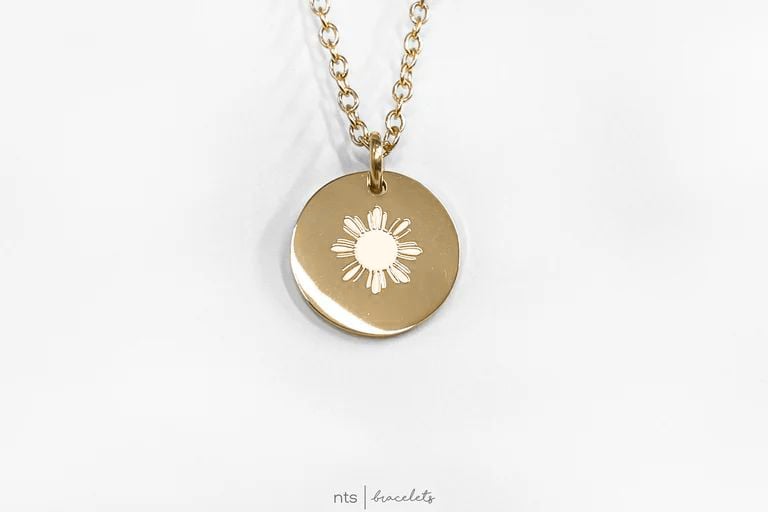 Image of MABUHAY/LIVE FILIPINA SUN NECKLACE (Circle Pendant + Gold)