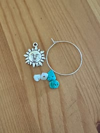Sun Face Crystal Hoop Earrings 