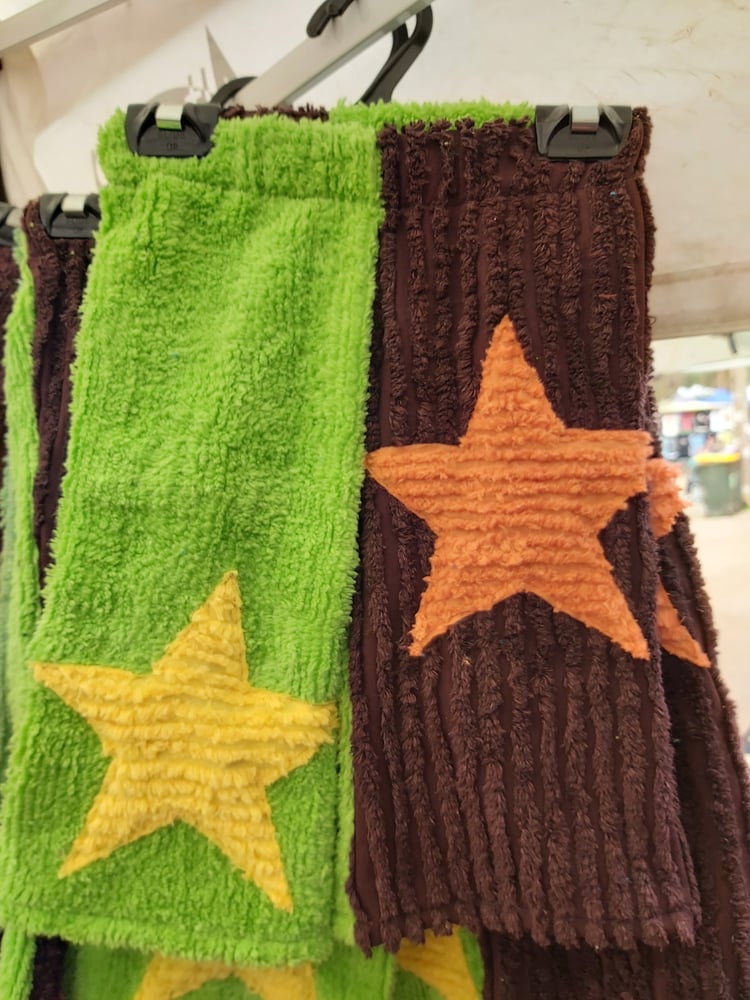 Image of Lime/brown kids chenille pants