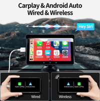 2023 Newest Portable Car Radio with Apple Carplay and Android Auto, Wireless Car Stereo 7" IPS Touch