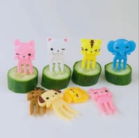 Image 1 of Big Awesome Animals Fruit Forks / Food Picks