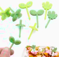 Image 2 of Plant Lovers’ Fruit Forks / Food Picks 8 pcs