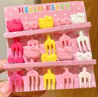 Image 1 of Kittys and Bows Fruit Forks/ Food Picks