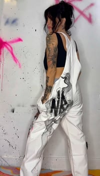 Image 2 of “WAVY BABY!” CUSTOM PAINTED DICKIES BIB OVERALLS MEDIUM