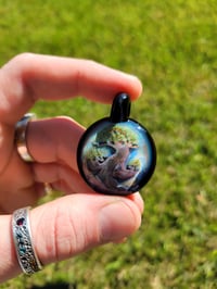 Image 3 of Bonsai tree pendant backed in galaxy.