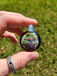 Image 2 of Bonsai tree pendant backed in galaxy & ghost loop.