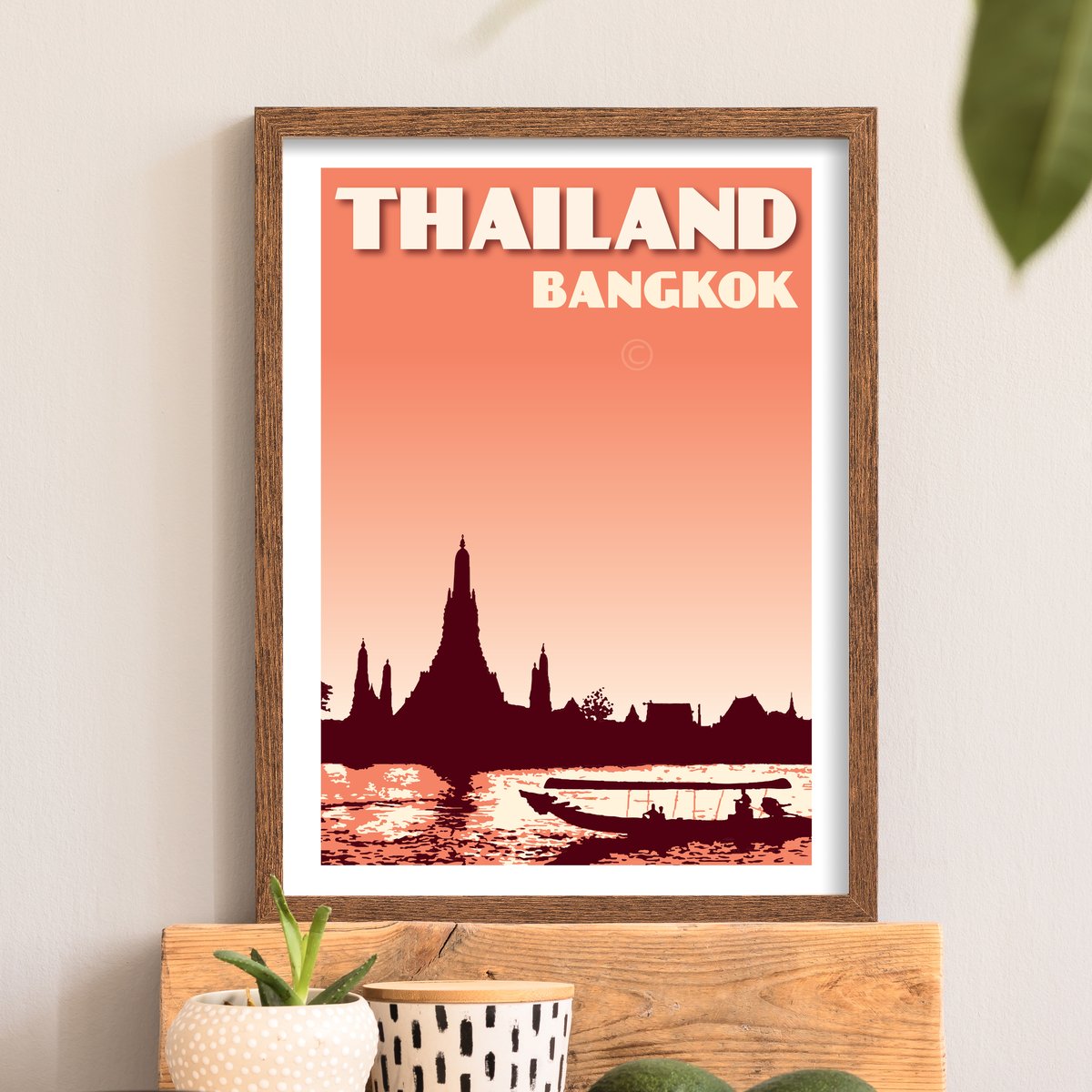 Bangkok, Thailand - Vintage Travel Poster Photograph by Siva