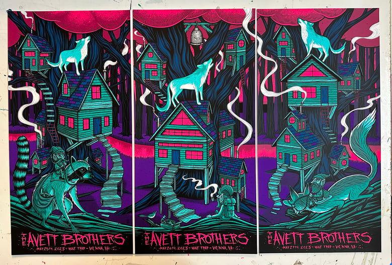Image of The Avett Brothers - Wolf Trap 2023 - Cut Sets - Regular - Lava - Gold