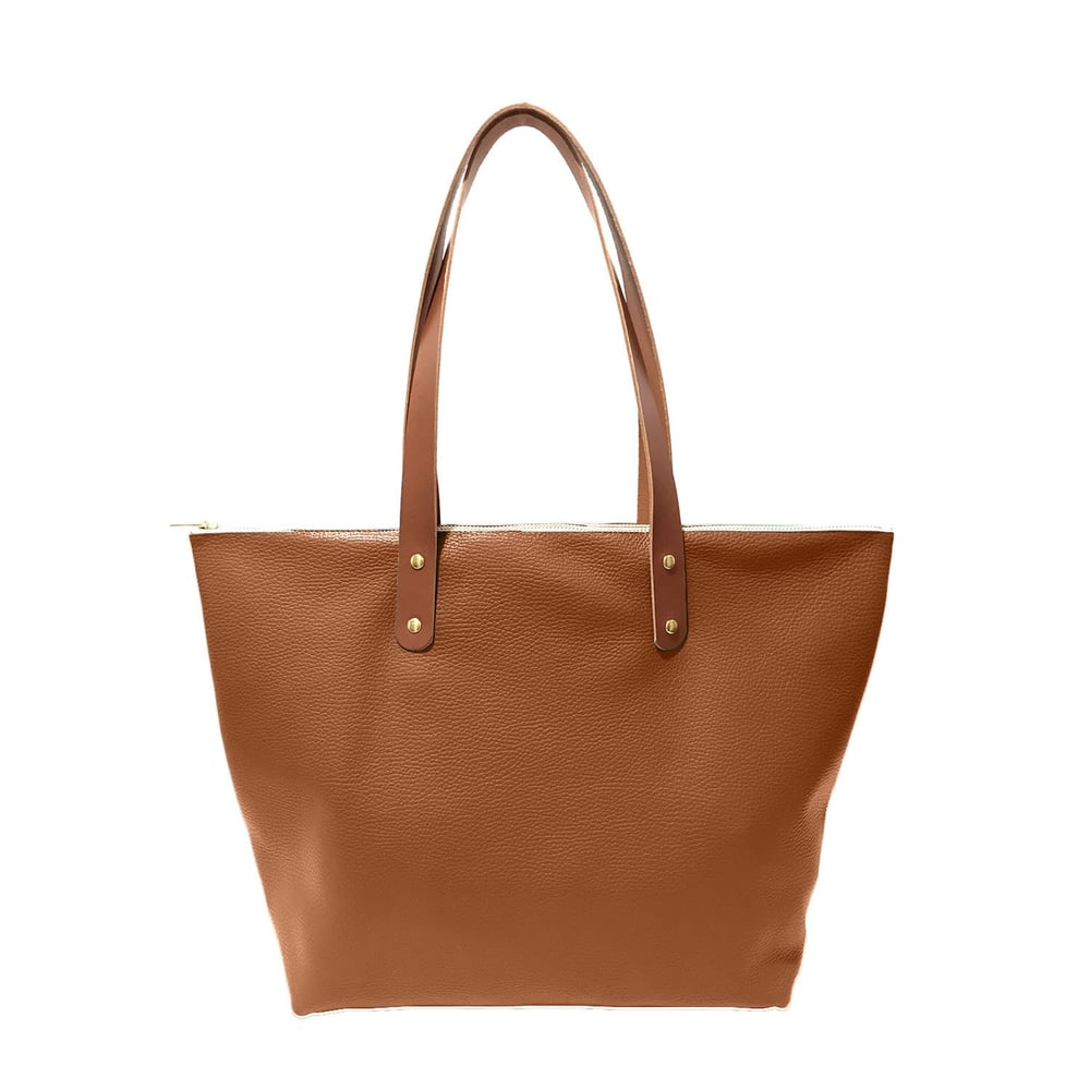 Image of Tania Zip Tote Brown