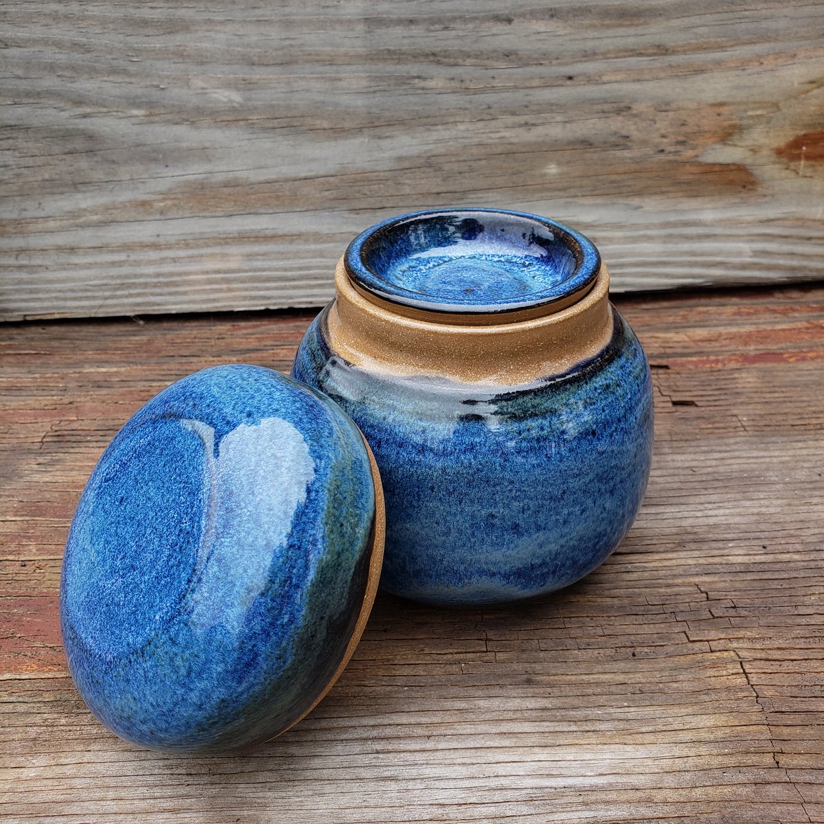 Image of 3.25 cup Stash jar inner and out lids: Indigo (Blue)