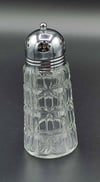 Antique Art Deco Silver Plate & Cut Glass Sugar Sifter