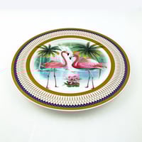 Image 2 of Pink flamingos - Large Fine China Plate - #0774