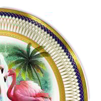 Image 3 of Pink flamingos - Large Fine China Plate - #0774