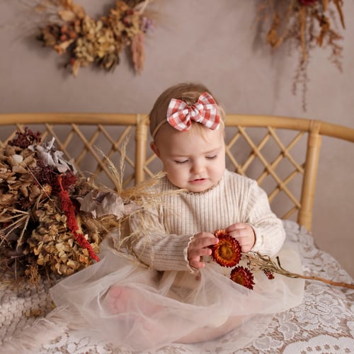 Image of Gingham Linen Hand Tied Bows