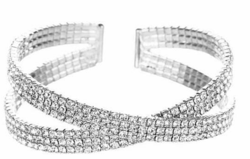 Image of Crisscross Rhinestone Cuff Bracelet