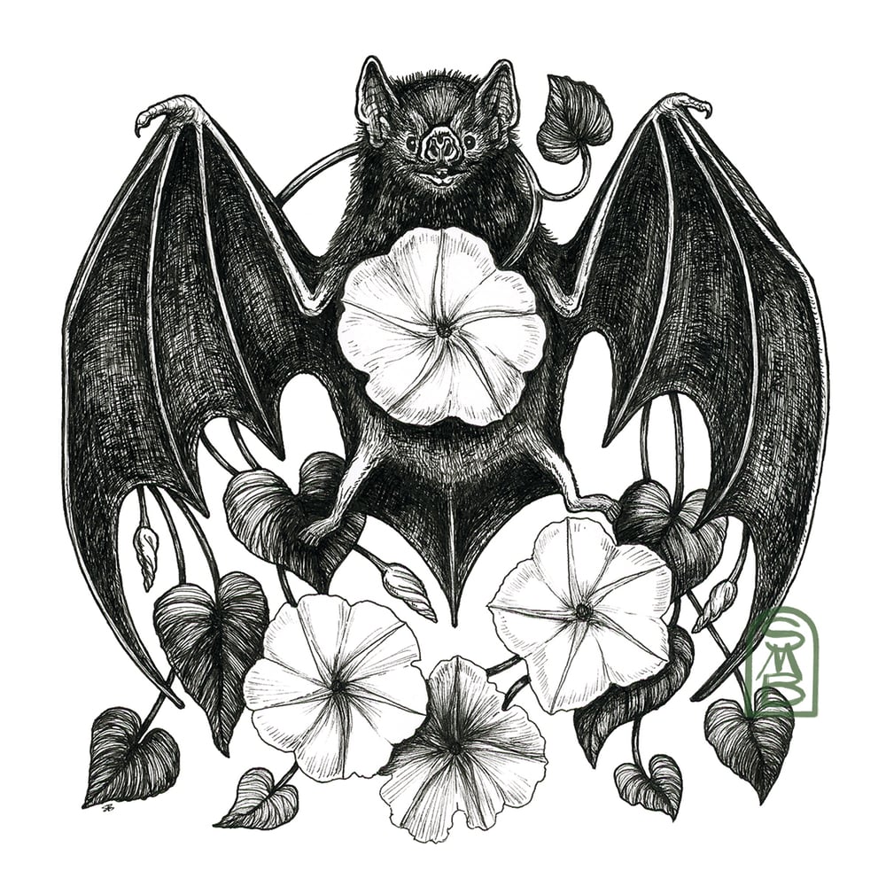 Image of Moonflower Bat Print