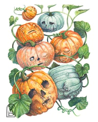 Image 1 of Creepy Pumpkin Patch Print (color)