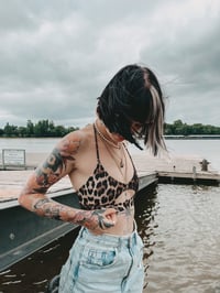 Image 1 of Cut Out Bikini Top Leo 