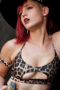 Image 2 of Cut Out Bikini Top Leo 