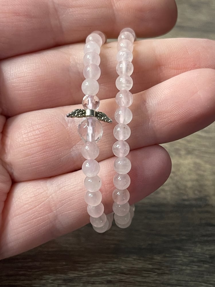 Image of Rose quartz beaded bracelet 