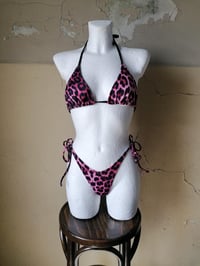 Image 4 of Triangel Bikini Top Leo pink/Zebra white