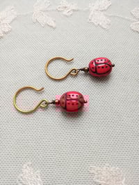 Image 4 of Ladybird Czech Glass Bead Earrings