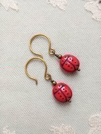 Image 5 of Ladybird Czech Glass Bead Earrings