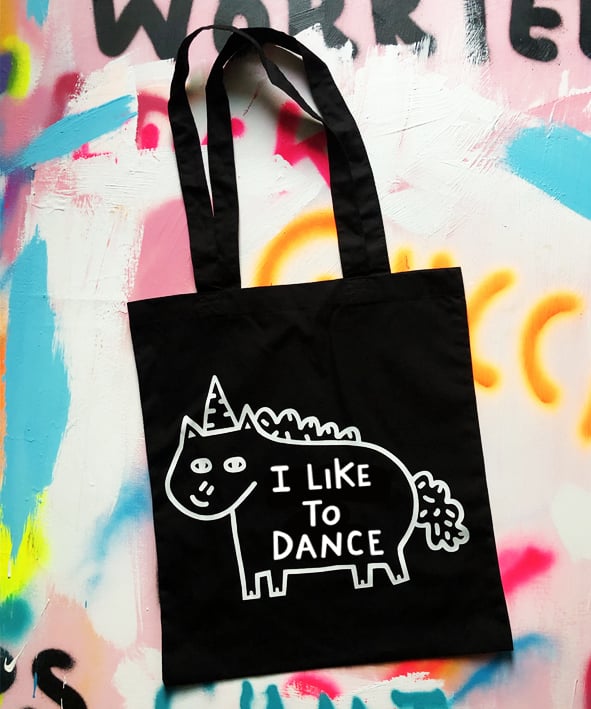 Image of I Like to Dance Black Tote Bag 