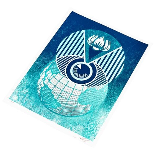 Shepard Fairey Obey Sérigraphie Flint Eye Alert Globe Earth Crisis 2017