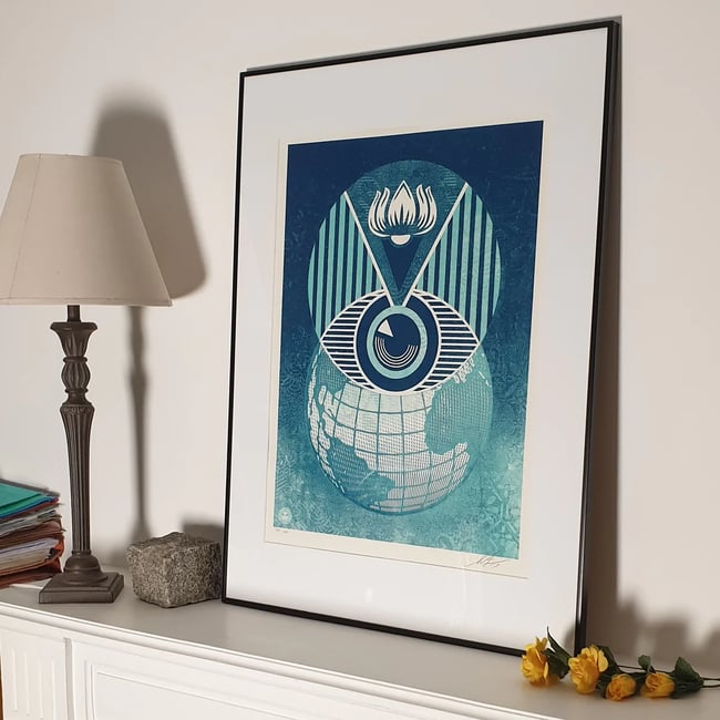 Shepard Fairey Obey Sérigraphie Flint Eye Alert Globe Earth Crisis 2017