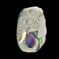 Image 1 of XXXL. Grandmother Matriarch African Elephant - Flamework Glass Sculpture Bead