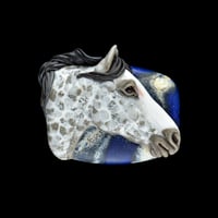 Image 1 of XL. Tifton - Dapple Grey Horse - FLamework GLass Sculpture Bead