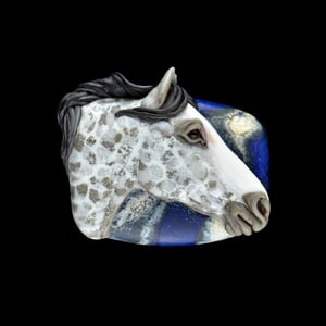 Image of XL. Tifton - Dapple Grey Horse - FLamework GLass Sculpture Bead