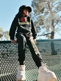 Image 2 of  Girls Youth Sweat Suit Black