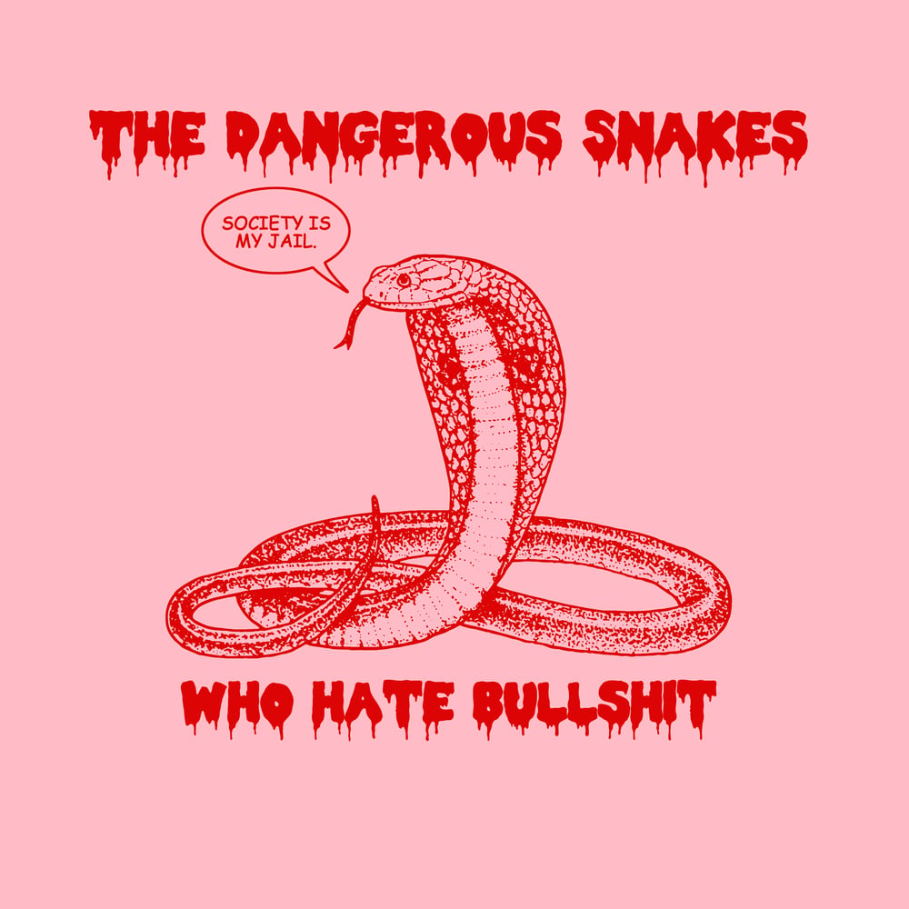 Dangerous Snake Who Hate Bullshit "Society Is My Jail" Unisex T-shirt-PINK