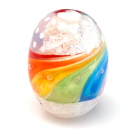 Image 2 of Focal Art Glass Bead: The Rainbow Banner Flies High. Ready to Ship.