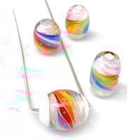 Image 3 of Focal Art Glass Bead: The Rainbow Cylinder. Ready to Ship.