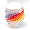 Focal Art Glass Bead: The Rainbow in a White Frame. Ready to Ship.