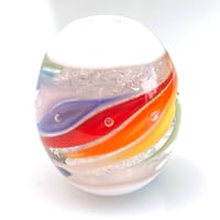 Image 2 of Focal Art Glass Bead: The Rainbow in a White Frame. Ready to Ship.