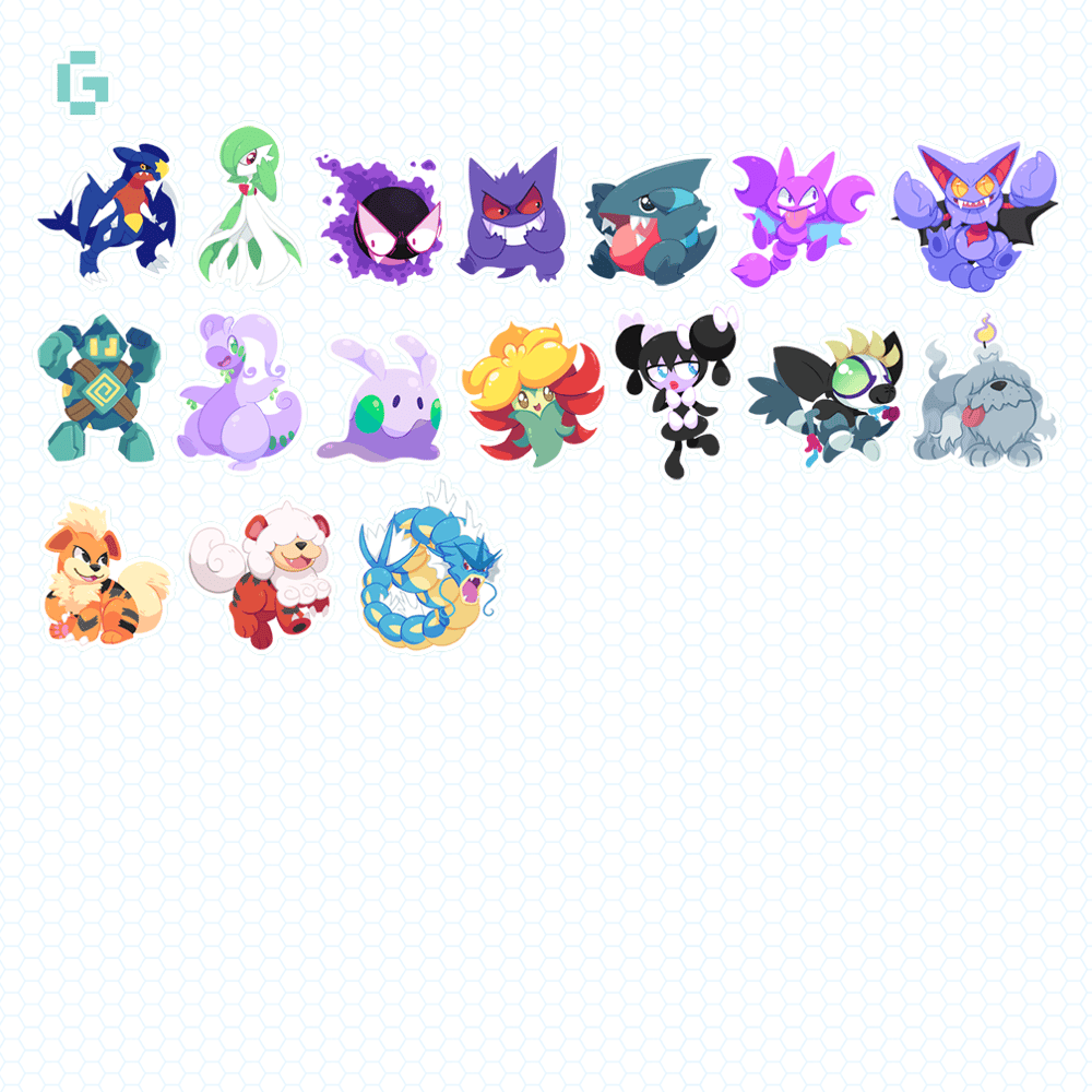 Image of Poke Stickers (G-L)