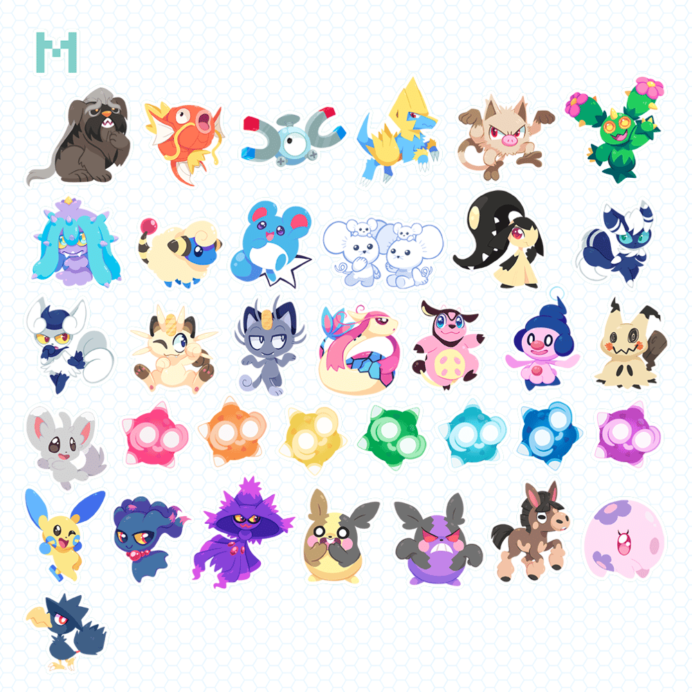 Image of Poke Stickers (M-R)