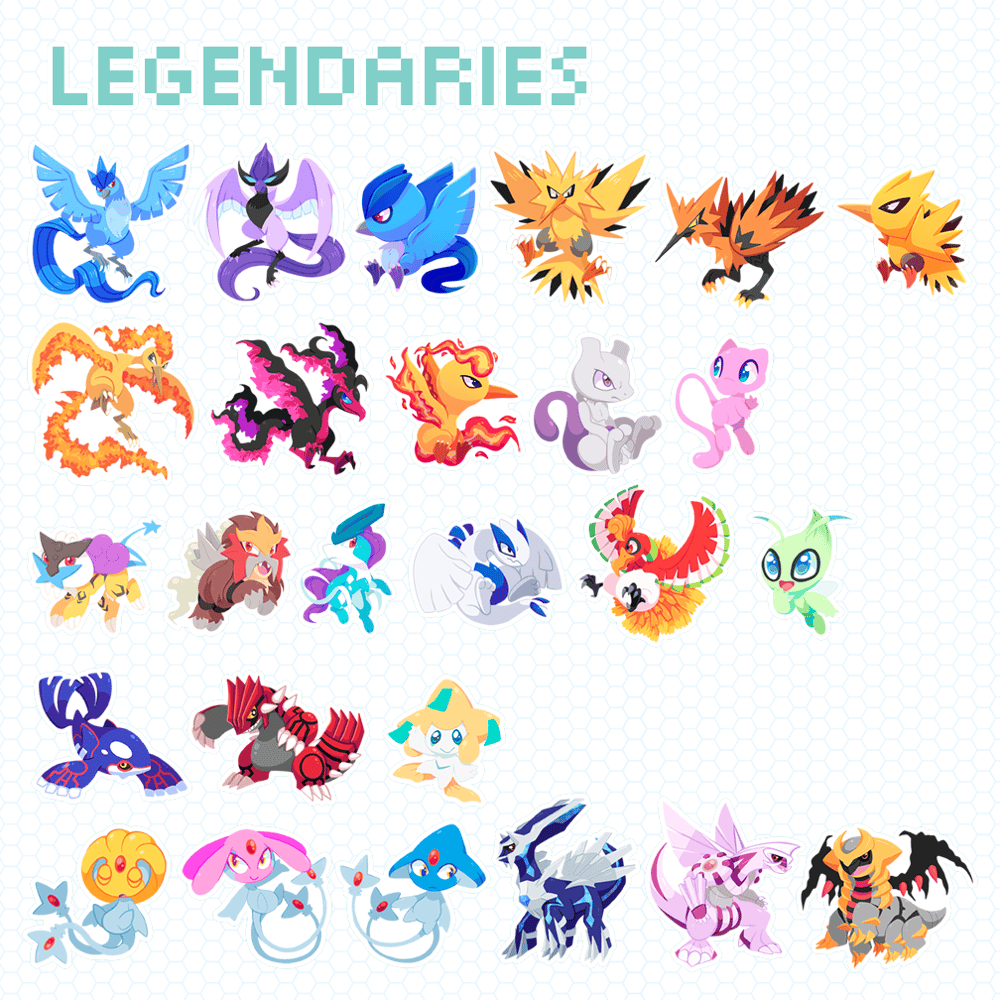 Image of Poke Stickers - Legendaries