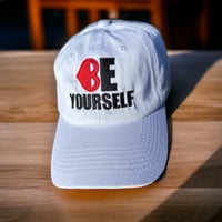 Image 2 of Be Yourself Logo "Dad Hat"- White