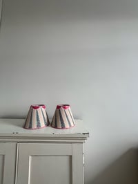 Image 2 of Foxgloves - a pair of hand painted fabric shades, 19cm base 