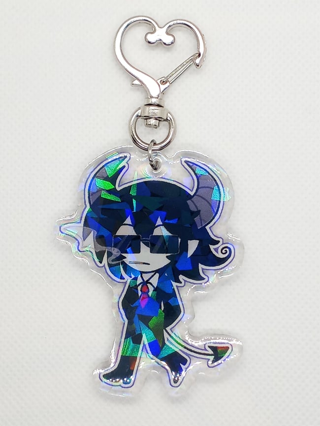 2'5" inch Front Side Holographic Diamond Shatter Epoxy Glasses Charm