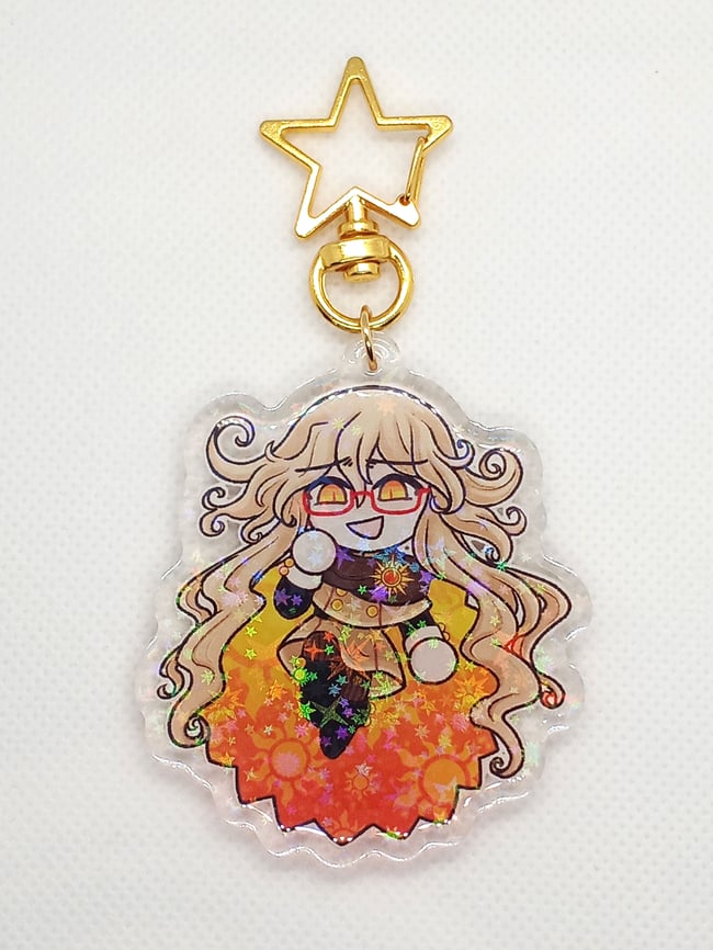 2'5" inch Front Side Holographic Star Epoxy Siralos Charm