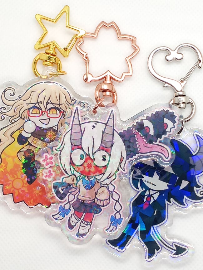 2'5" inch Front Side Holographic Star Epoxy Siralos Charm