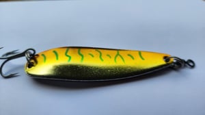 Image of 3oz Modified Crocodile Spoon Silver & Green 